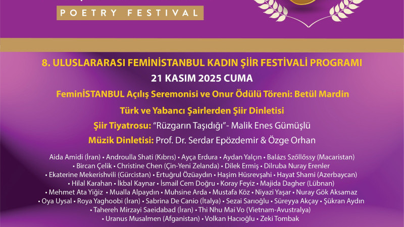 Uluslararası FeminİSTANBUL Kadın Şiiri Festivali 8. Kez Kartal’da Başlıyor