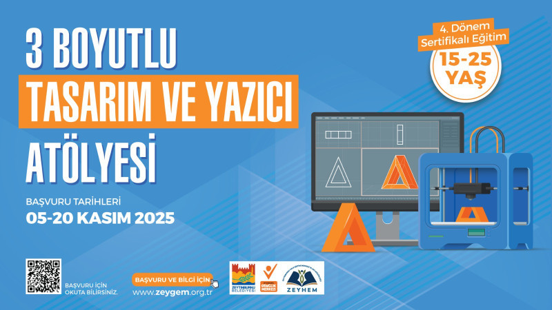 Zeytinburnu’nda 3B Tasarım ve Yazıcı Atölyesi’nin 4. Dönem Başvuruları Başladı