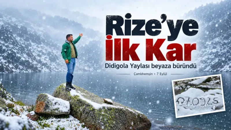 Rize’de yaylalar mevsimin ilk karıyla beyaza büründü